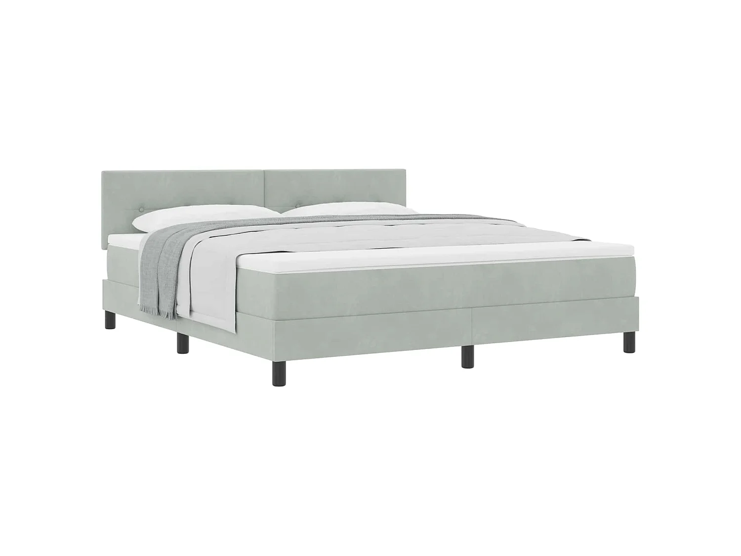 Boxspringbed met matras Lichtgrijs 180 x 200 cm Fluweel