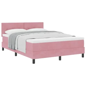 Boxspringbed met matras Roze 140 x 200 cm Fluweel Boxspringbed met matras Roze 140 x 200 cm Fluweel