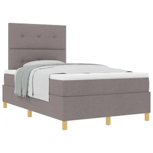 Boxspringbed met matras met hoofdeinde Taupe 120 x 200 cm Stof Boxspringbed met matras met hoofdeinde Taupe 120 x 200 cm Stof