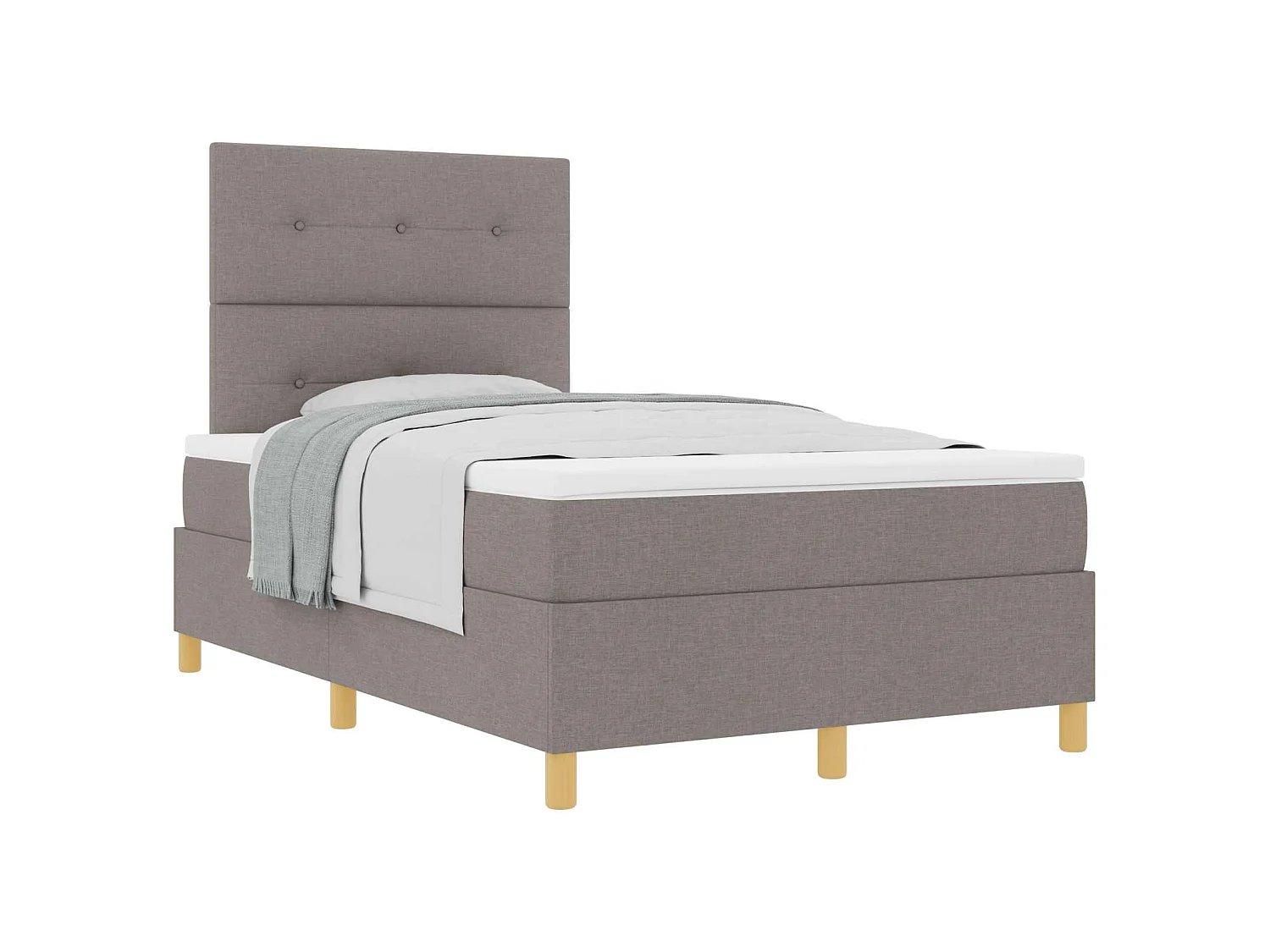 Boxspringbed met matras met hoofdeinde Taupe 120 x 200 cm Stof