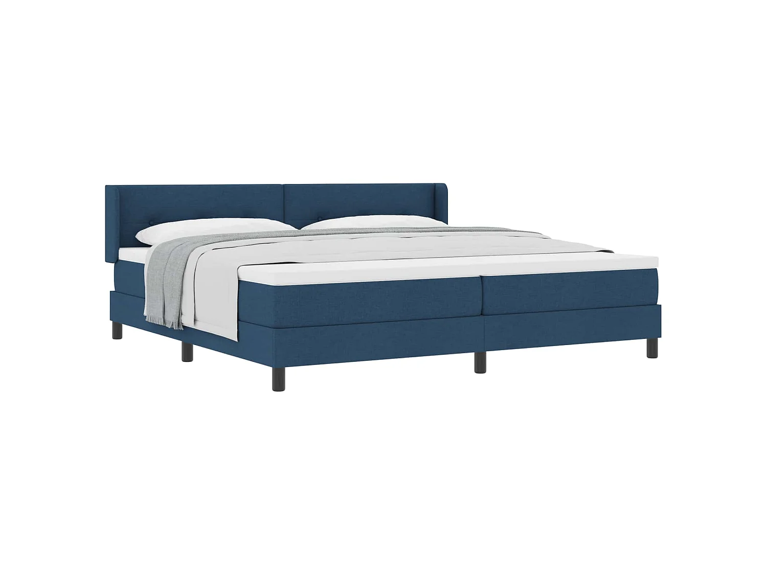 Boxspringbed met hoofdeinde Blauw 200 x 200 cm Stof