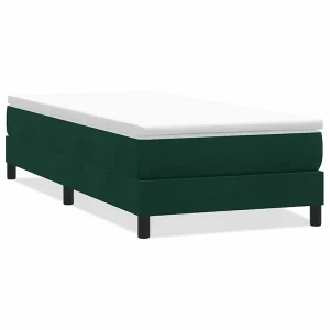 Boxspring zonder matras fluweel donkergroen 80×210 cm Boxspring zonder matras fluweel donkergroen 80×210 cm
