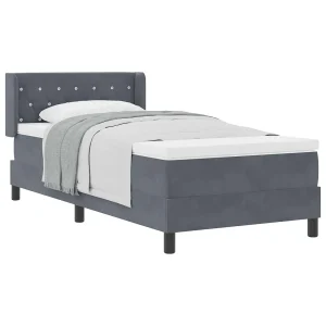 Boxspringbed met hoofdeinde Donkergrijs 190 x 90 cm Fluweel