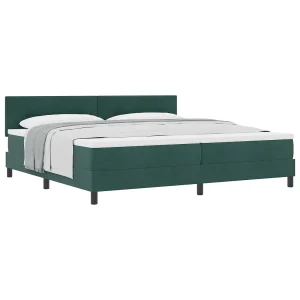 Boxspringbed met matras Donkergroen 200 x 200 cm Fluweel Boxspringbed met matras Donkergroen 200 x 200 cm Fluweel