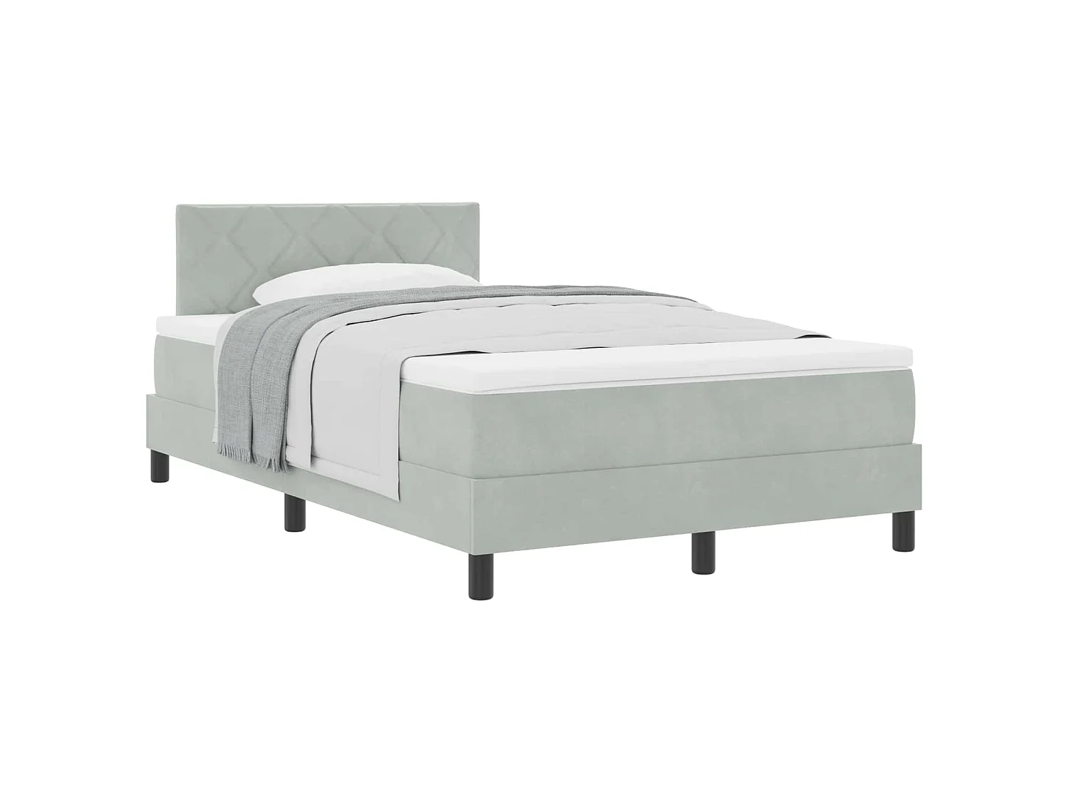 Boxspringbed met matras Lichtgrijs 120 x 200 cm Fluweel