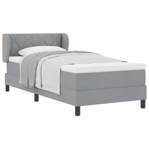 Boxspringbed met matras Lichtgrijs 90 x 200 cm Stof Boxspringbed met matras Lichtgrijs 90 x 200 cm Stof