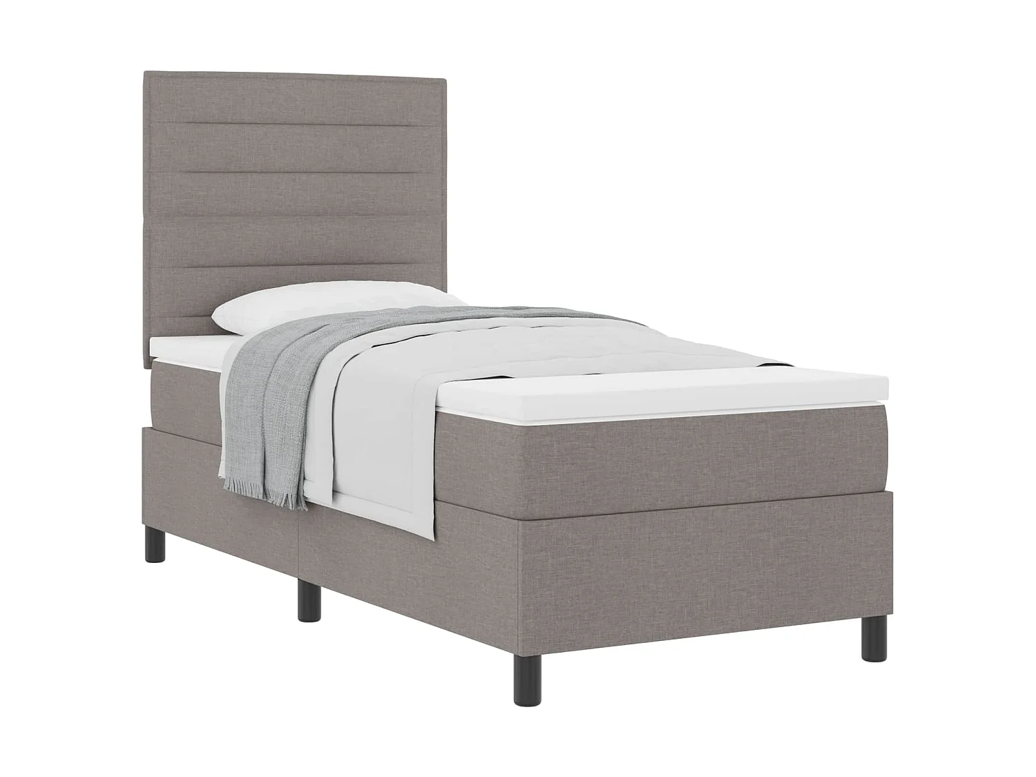 Boxspringbed met matras met hoofdeinde Taupe 100 x 200 cm Stof