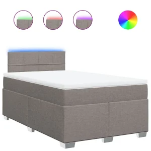 Boxspring met matras stof taupe 120×190 cm