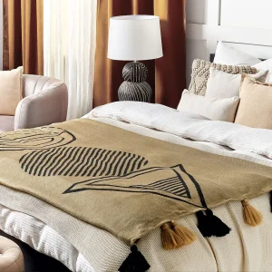Plaid THUMKI Stof 130 x 170 cm Beige Plaid THUMKI Stof 130 x 170 cm Beige