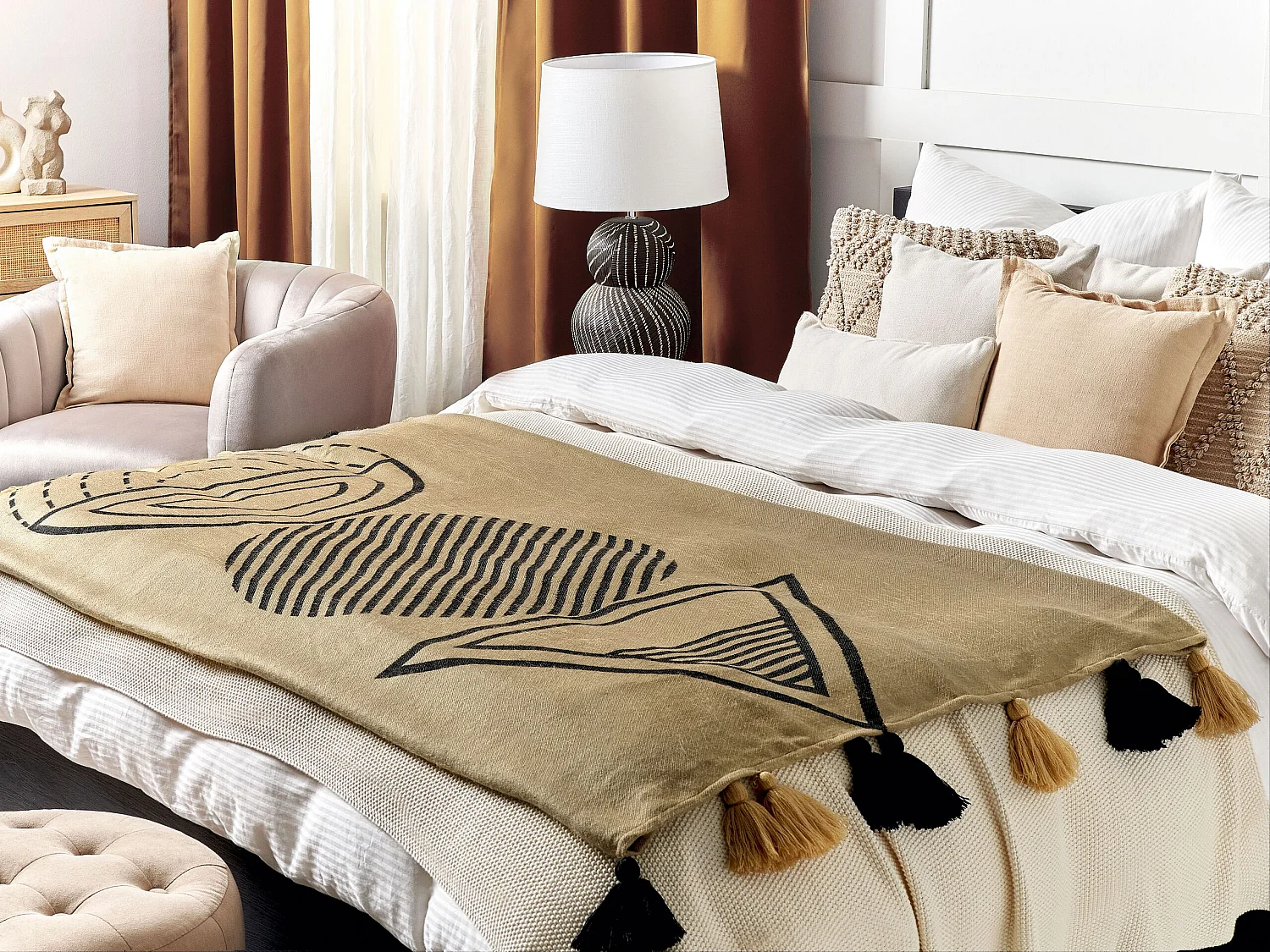 Plaid THUMKI Stof 130 x 170 cm Beige