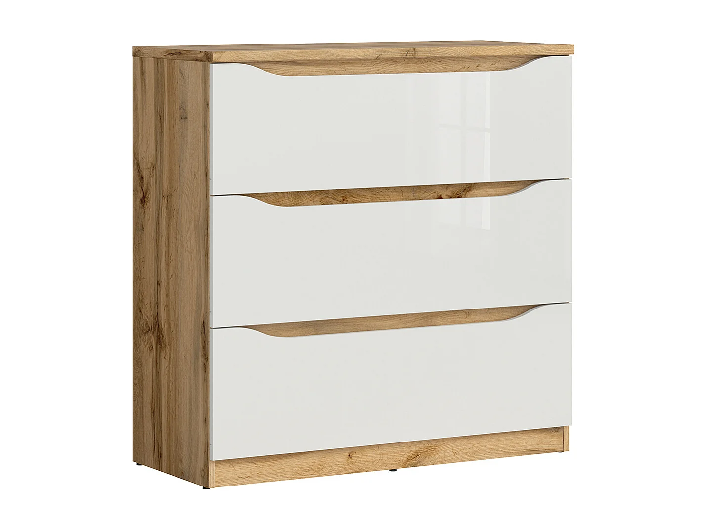 Commode met 3 laden June Wit en Hout