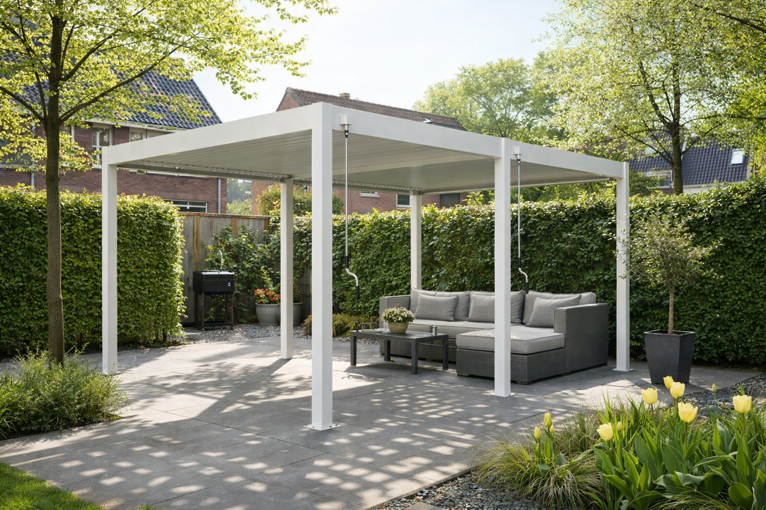Aluminium Terrasoverkapping Deluxe Vrijstaand 360 x 530 cm Wit