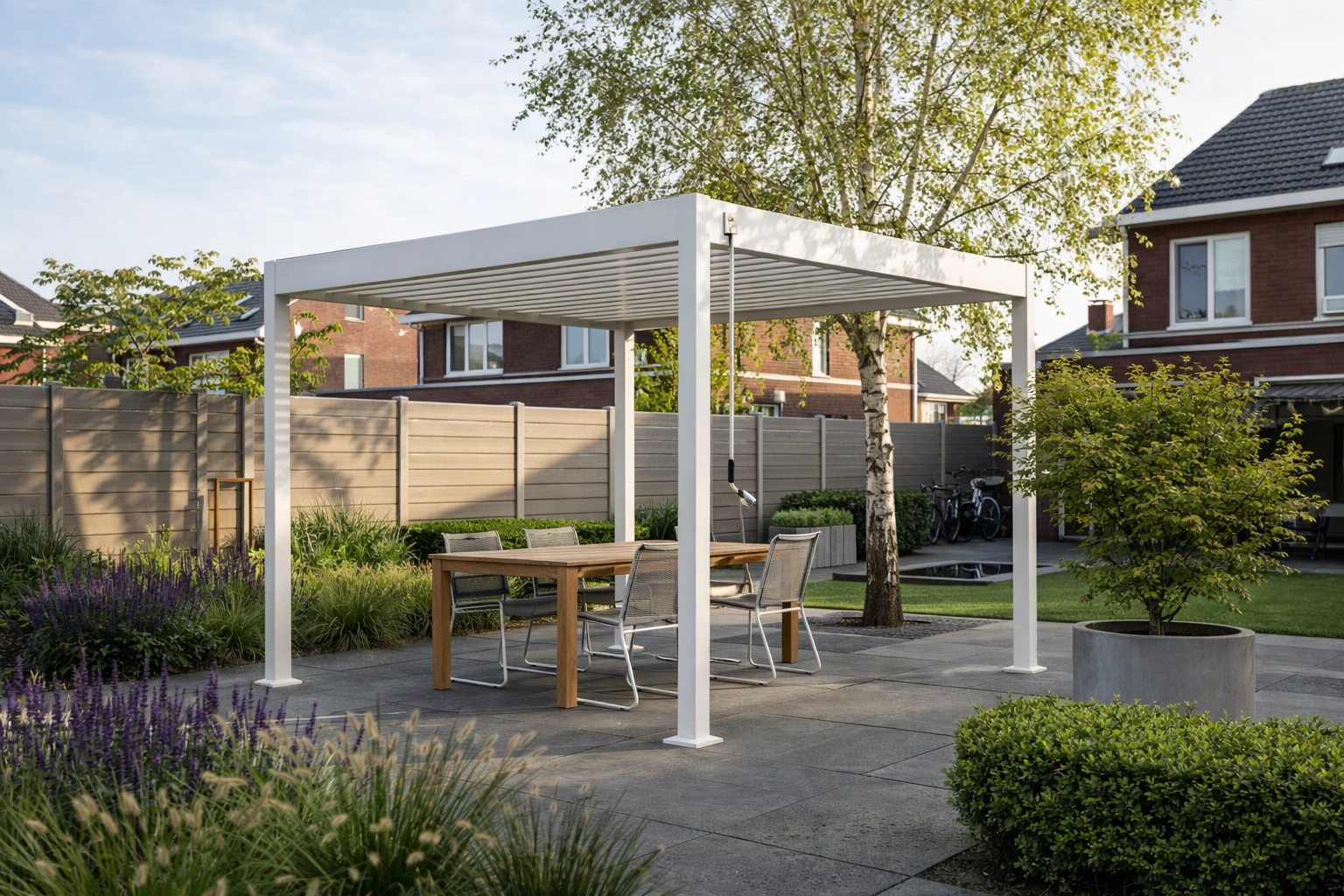 Aluminium Terrasoverkapping Deluxe Vrijstaand 300 x 300 cm Wit