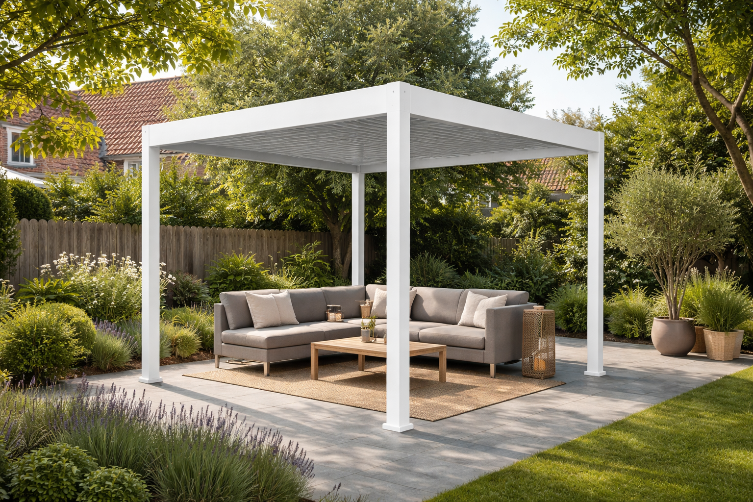 Aluminium Terrasoverkapping Comfort Vrijstaand 300 x 300 cm Wit