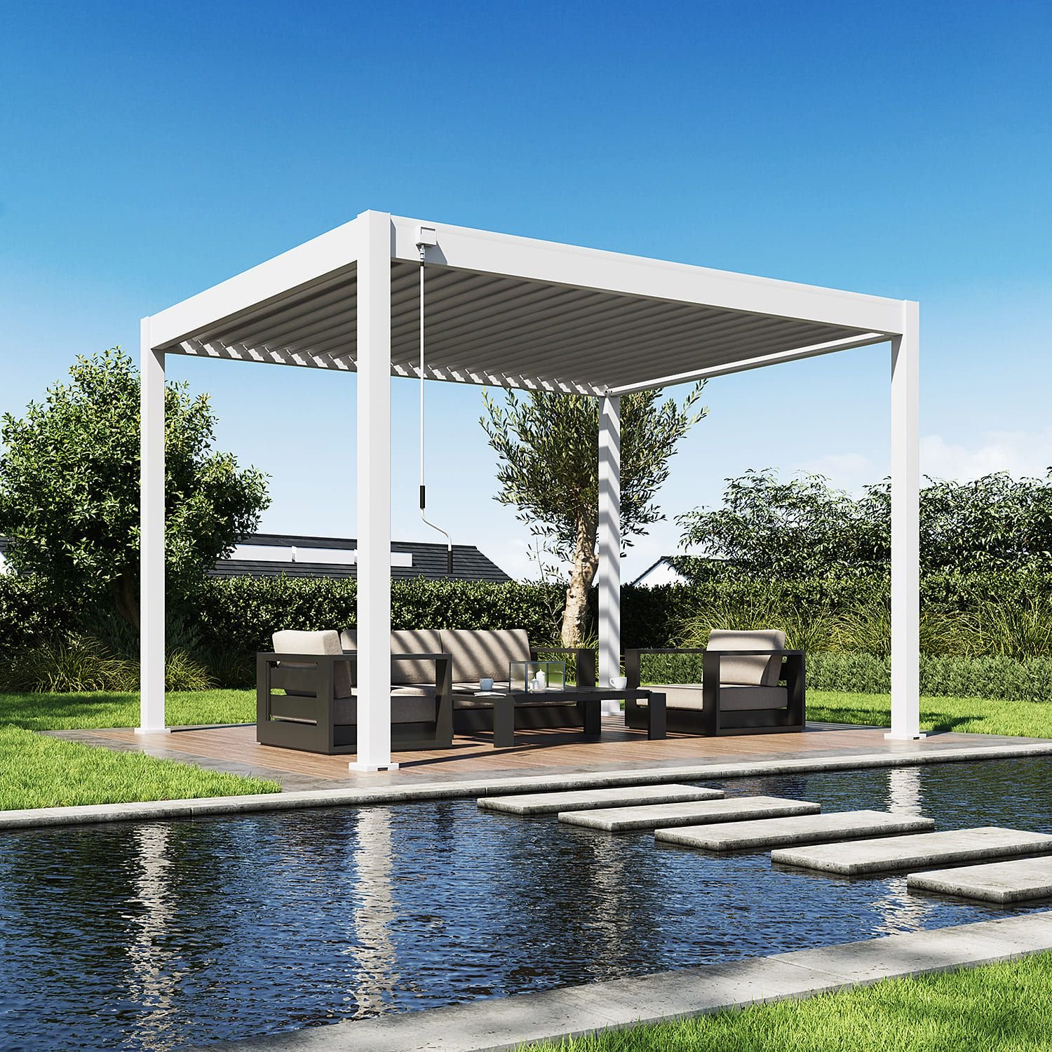 Aluminium Terrasoverkapping Comfort Vrijstaand 300 x 360 cm Wit