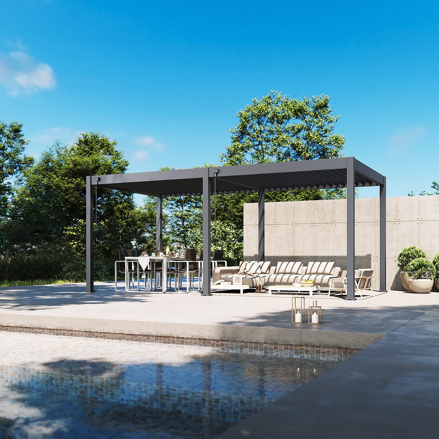 Aluminium Terrasoverkapping Comfort Vrijstaand 300 x 600 cm Antraciet