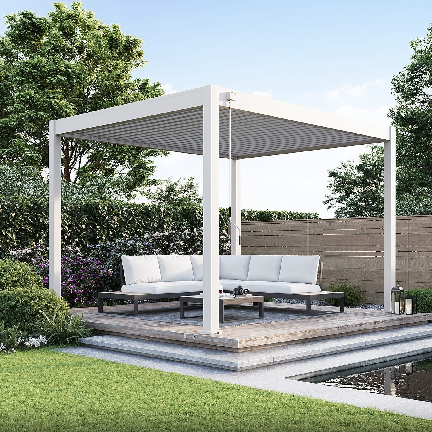 Aluminium Terrasoverkapping Comfort Vrijstaand 300 x 360 cm Kiezelgrijs