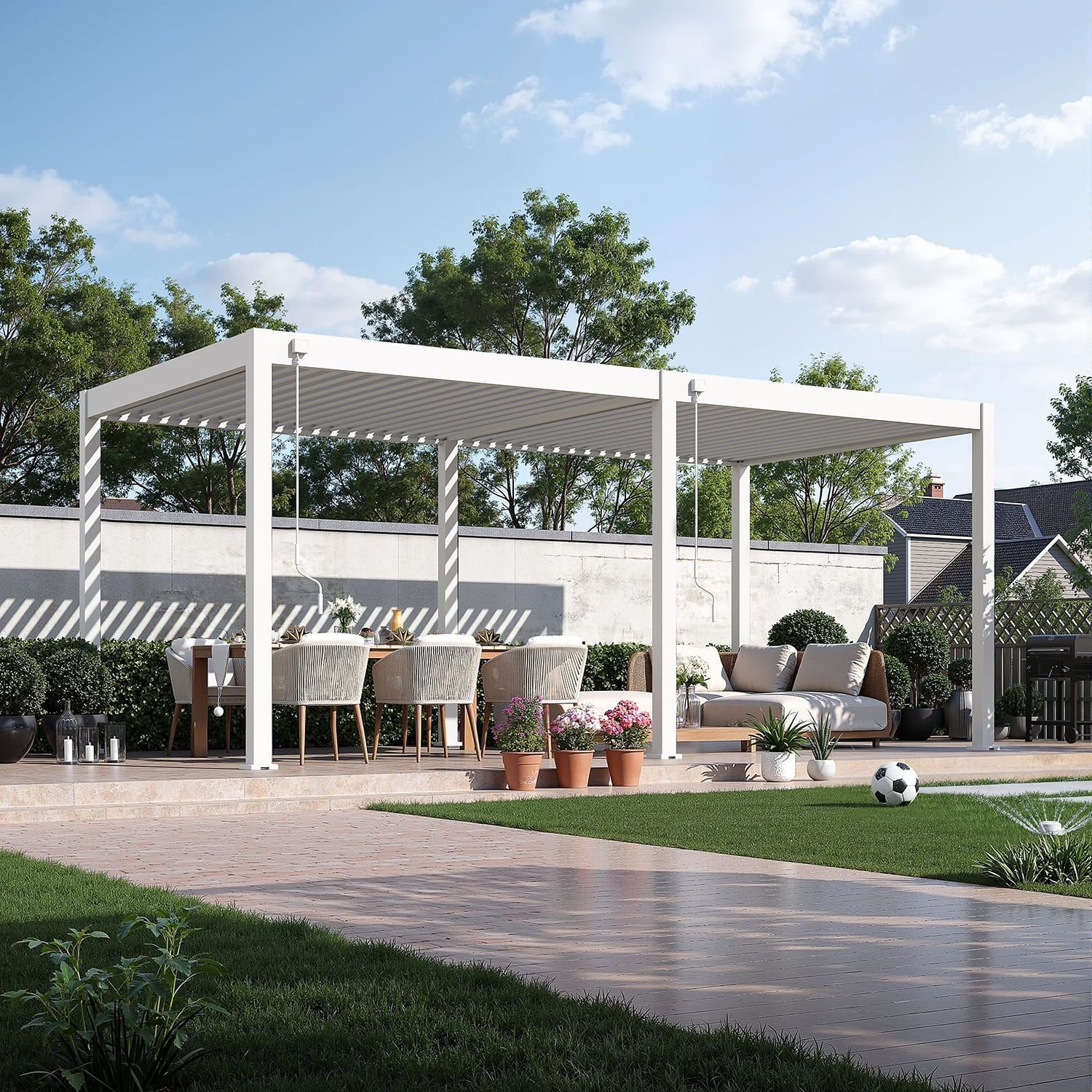 Aluminium Terrasoverkapping Deluxe Vrijstaand 300 x 600 cm Wit