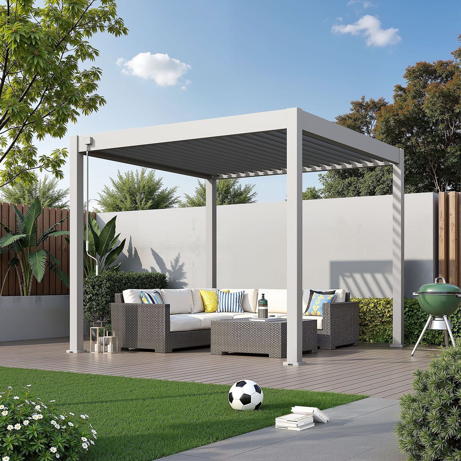 Aluminium Terrasoverkapping Deluxe Vrijstaand 300 x 300 cm Kiezelgrijs