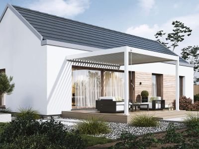 Aluminium Terrasoverkapping Deluxe Aanbouw 360 x 400 cm Wit