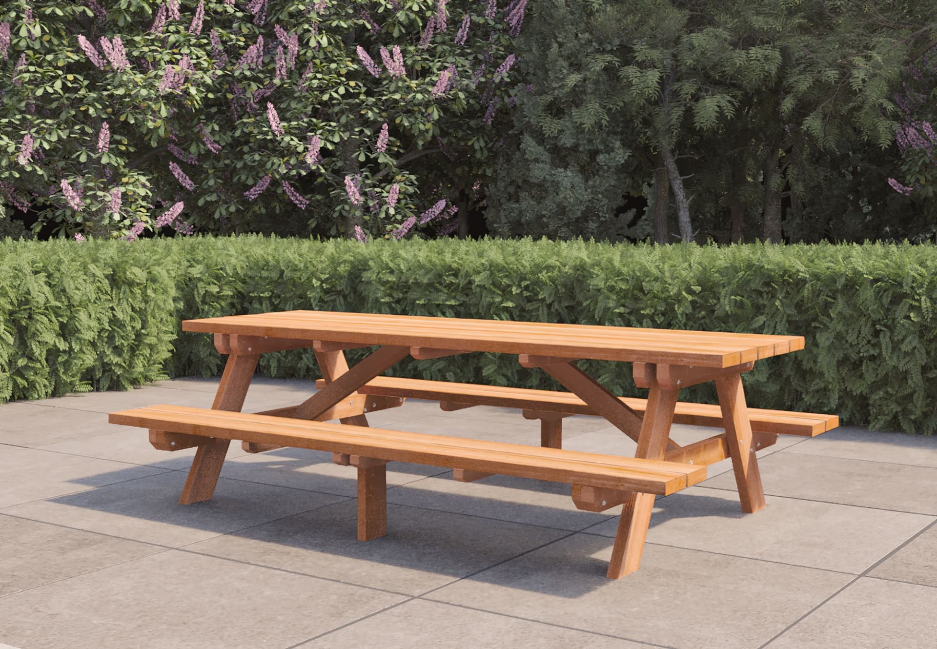 Hardhouten Picknicktafel Groot 250x160x75cm Bladdikte 45 mm