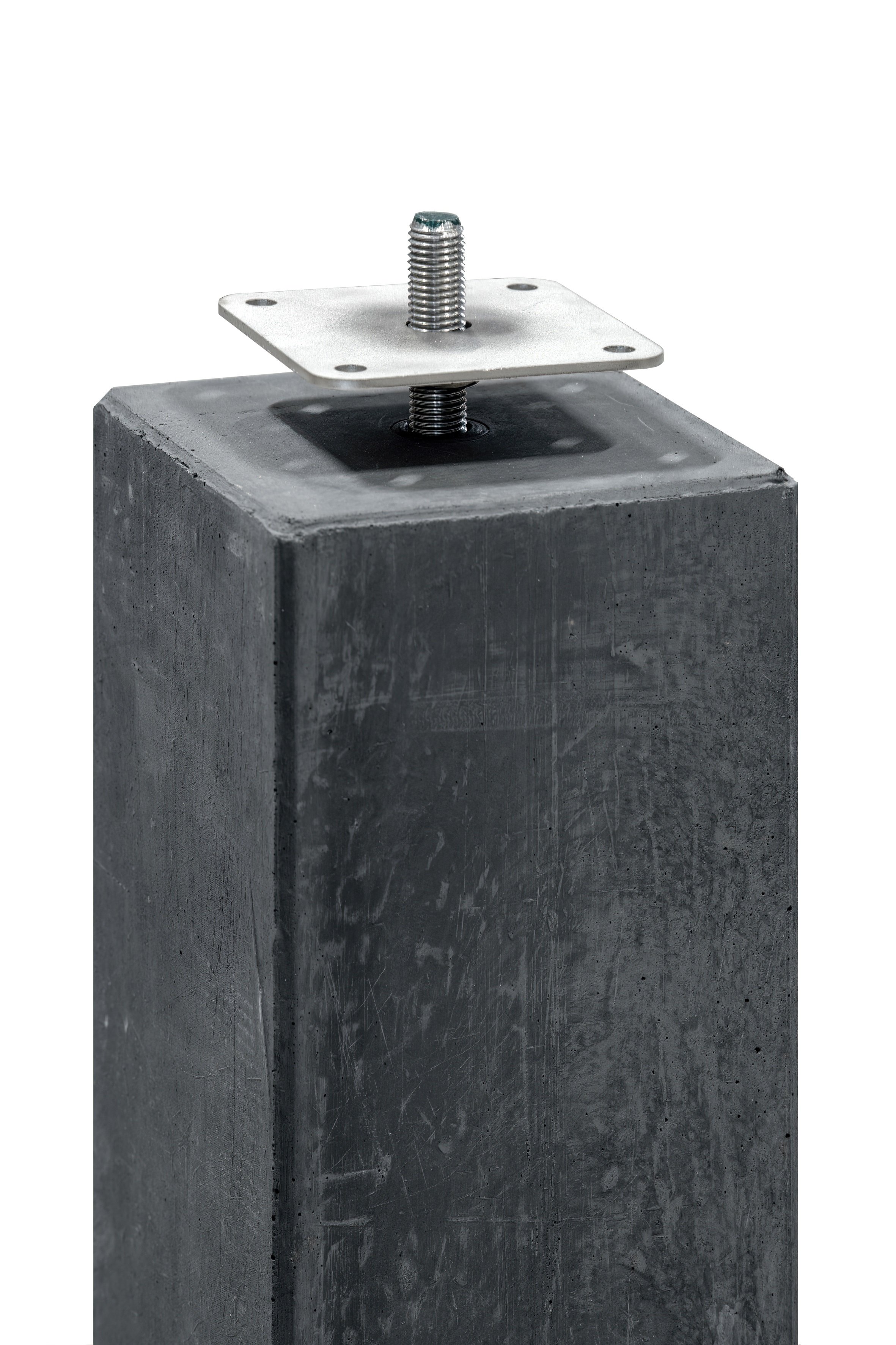 Betonpoer Antraciet 14x14x60cm Recht Model met kleine velling