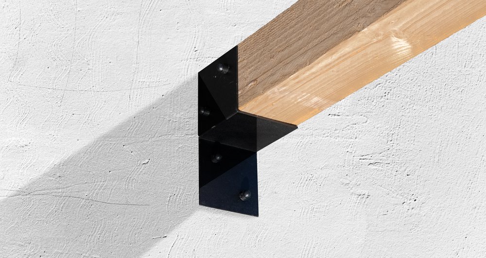 Pergola Muurelement Zwart Gecoat voor 9 x 9 cm balken Links incl. bevestigingsset
