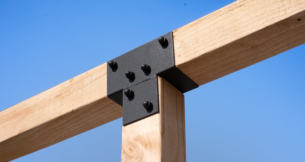 Pergola Verlenging Zwart Gecoat voor 9 x 9 cm palen incl. bevestigingsset