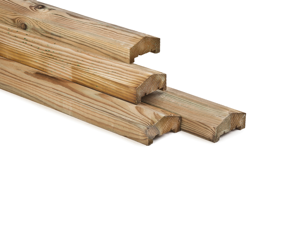 Afdeklat piramide dakprofiel 4.5×8.8x180cm Geimpregneerd 3-planks dikte