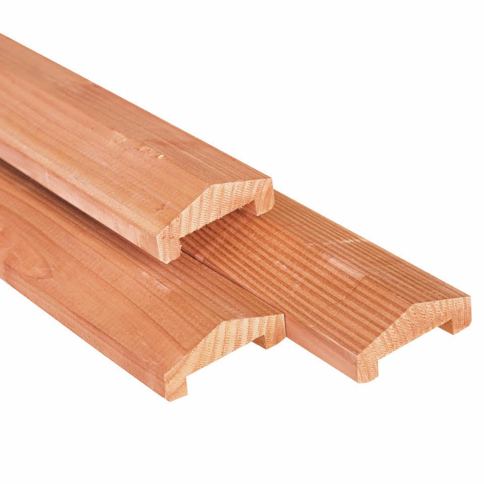 Afdeklat Red Class Wood piramide 3.6×8.5x180cm Gedroogd Glad Geschaafd – voor 3 planks tuinschermen