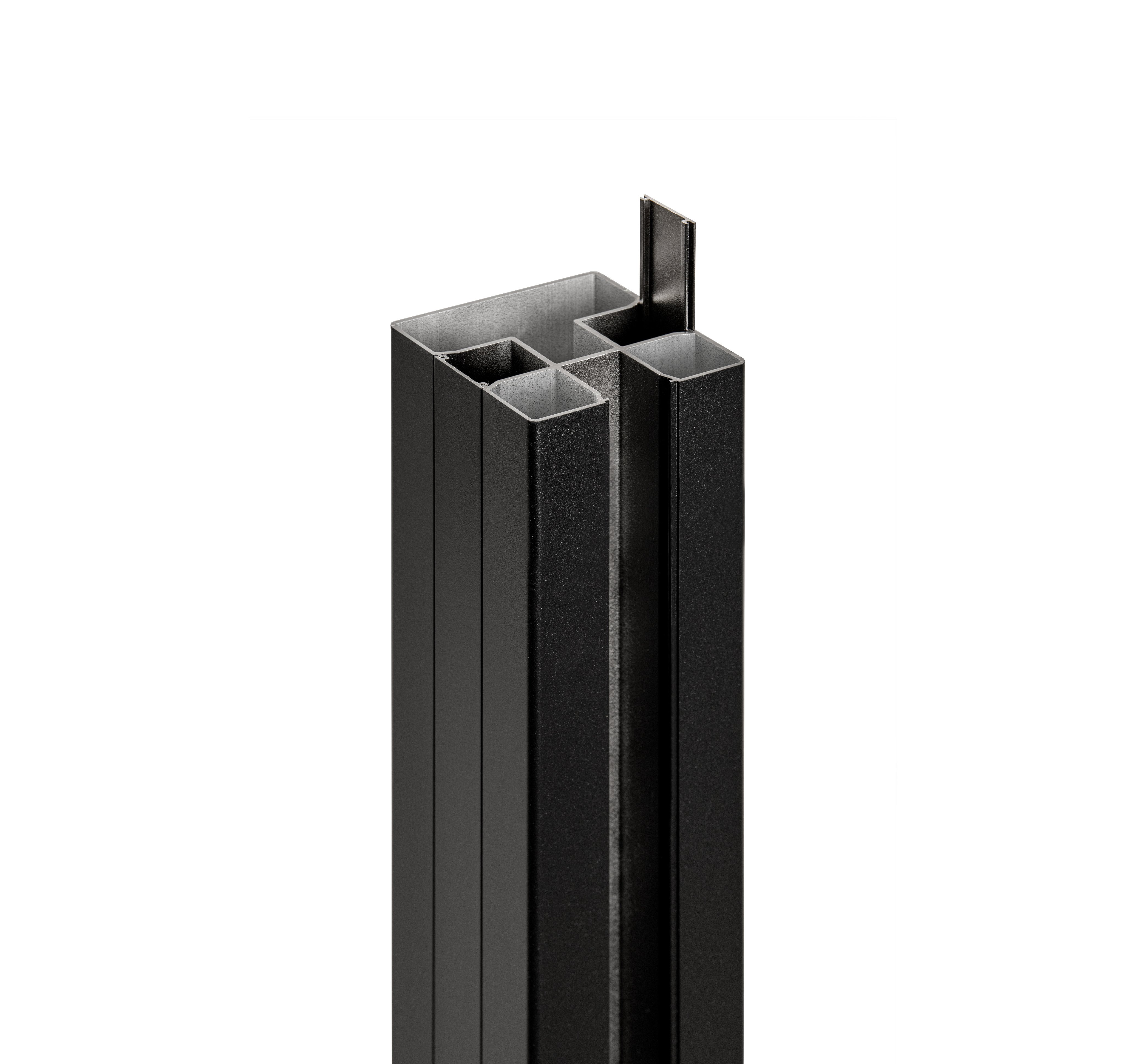 Aluminium Schuttingpaal PuraFence – Zwart 7.5 x 7.5 x 192 cm