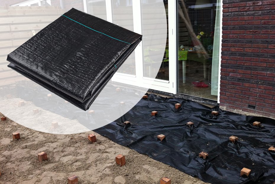 Anti worteldoek 210 cm breed Gronddoek voor onder vlonder of voor split/grind