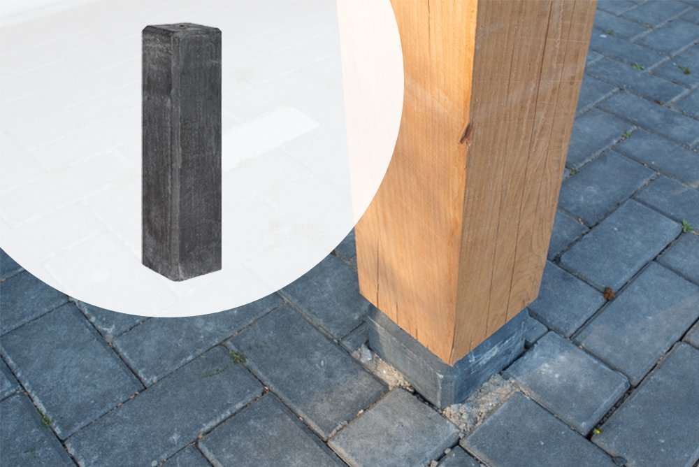Betonpoer Antraciet 15x15x60cm Recht Model