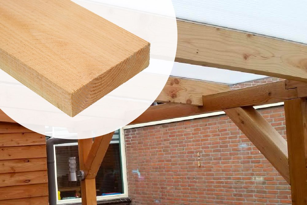 Balk Douglas 6.3×17.5cm Bezaagd
