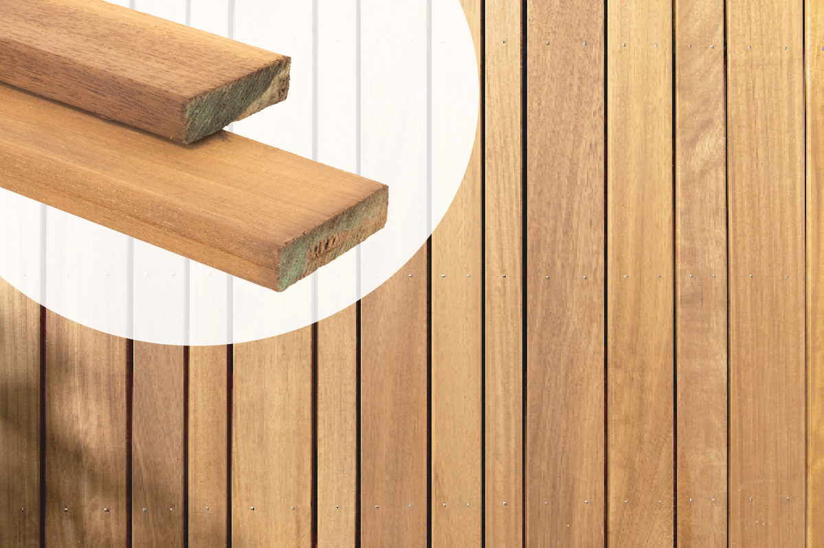 Gevelbekleding Thermisch gemodificeerd Ayous planken 1.8×6.8cm Rondom Glad geschaafd rechtvormig