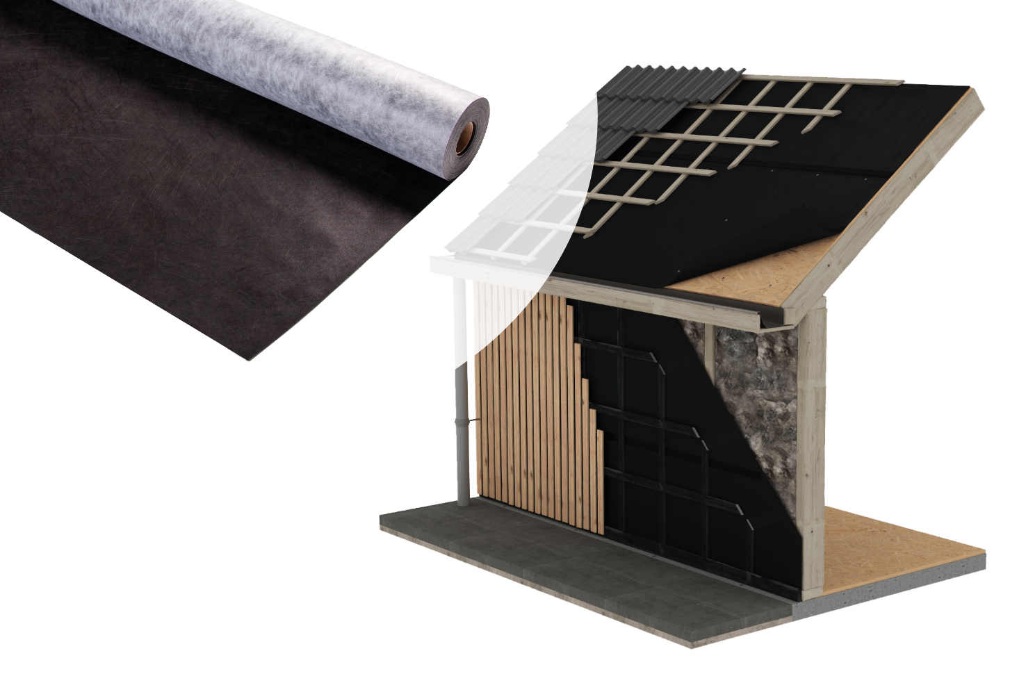 Gadero Gevelfolie Polytex Fassade ECO voor open gevelbekleding – Rol 150 cm breed / 25 & 50 meter lengte