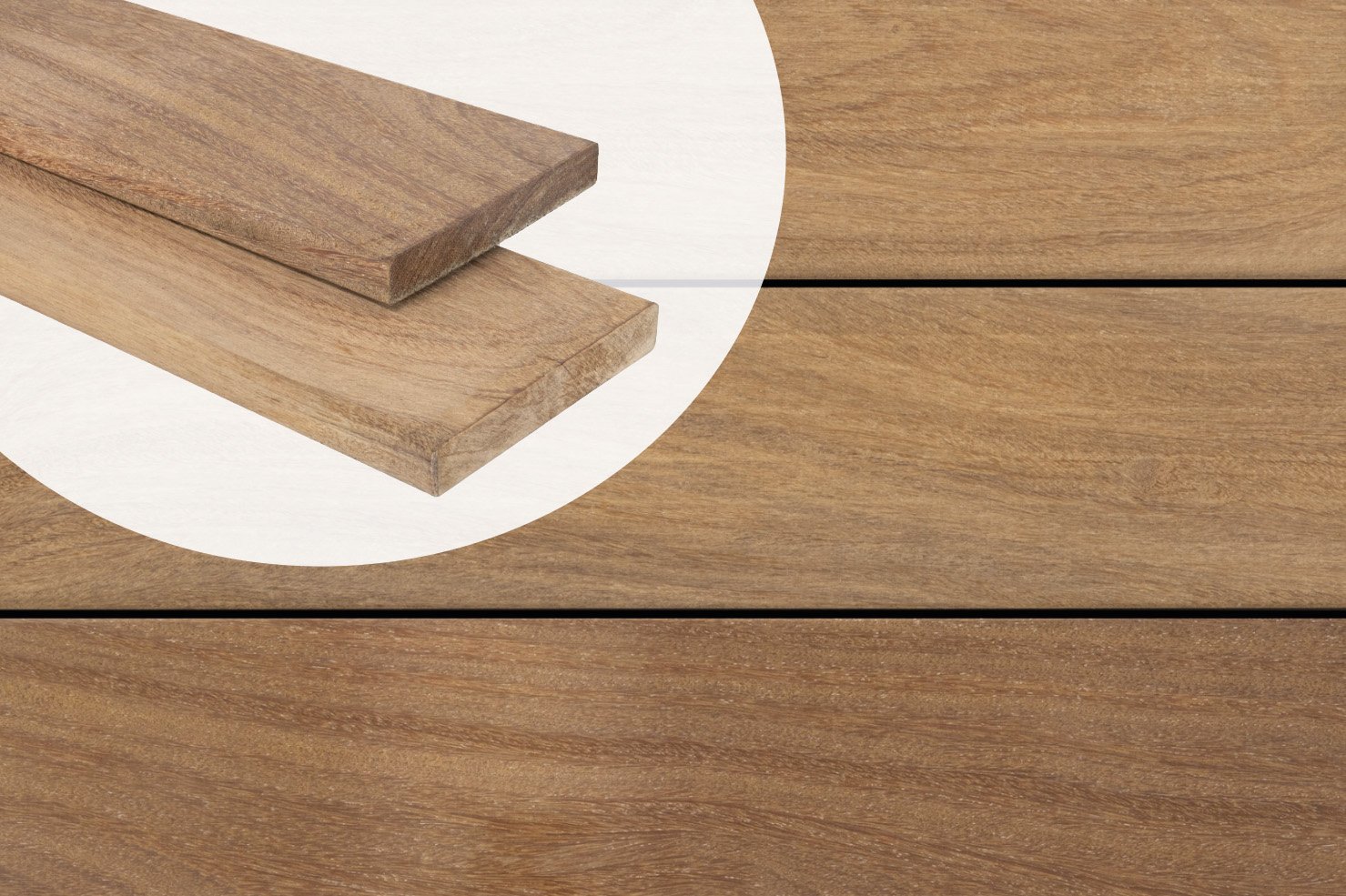 Vlonderplank Cumaru Hardhout 2.1×14.5cm Rondom Glad Geschaafd Premium FAS kwaliteit