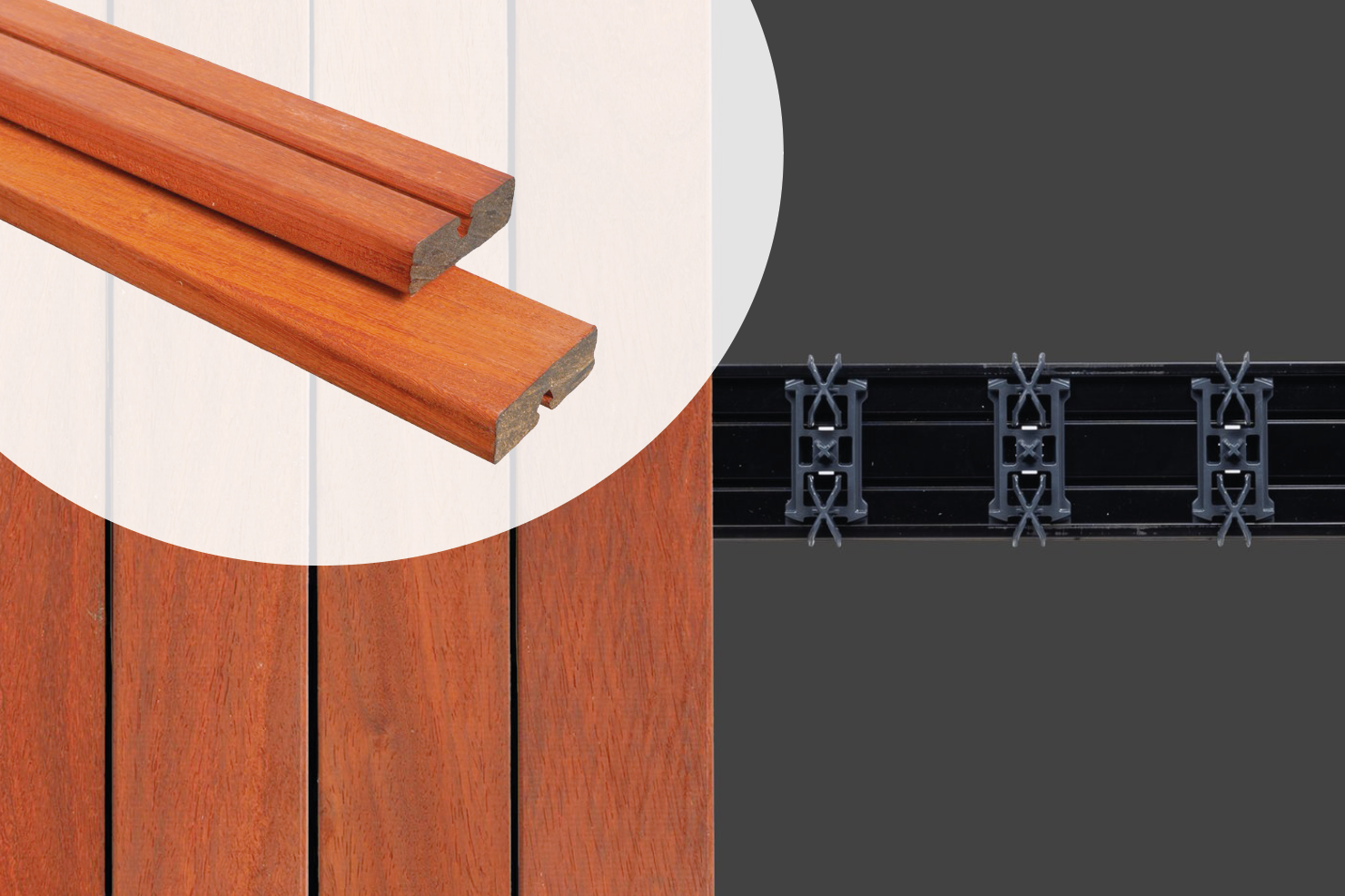 Gevelbekleding Padouk Hardhout X Clip Systeem 2.1×6.4cm – Glad Geschaafd