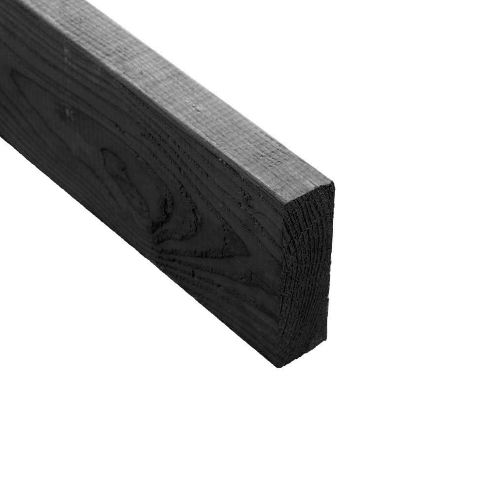 Douglas balk 5x15cm Zwart – Fijnbezaagd