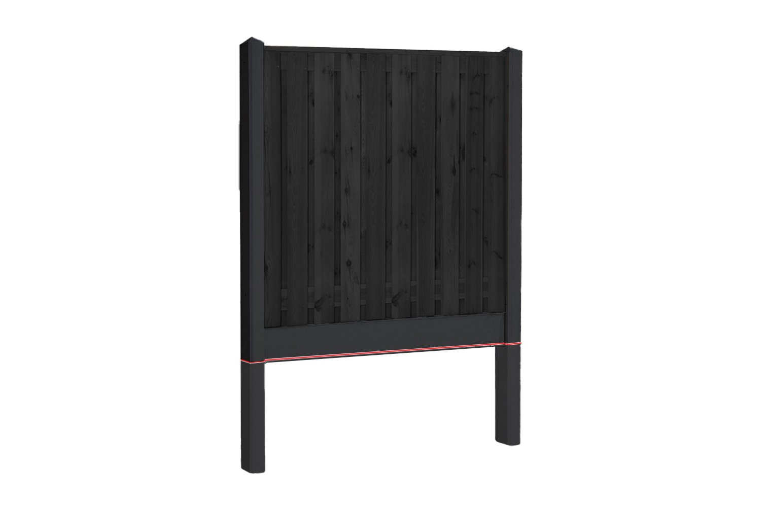 Schuttingpakket zwart Vuren met antraciet gecoat beton – Hoogte 200cm