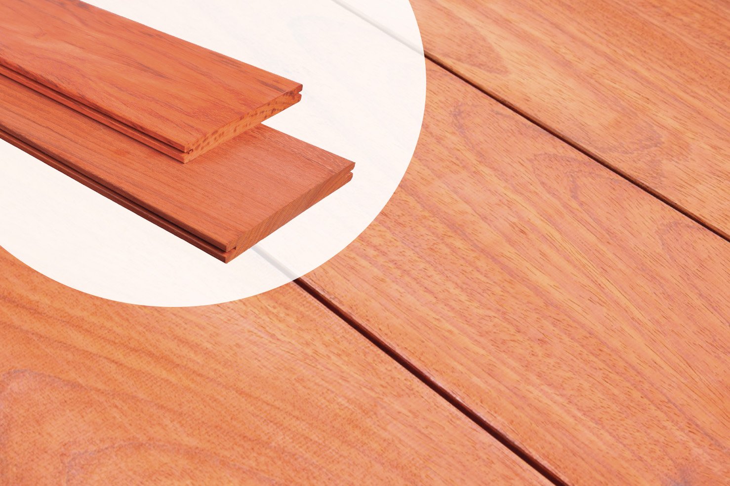 Vlonderplank Padouk Hardhout 2.1x19cm voor Deckwise Clips