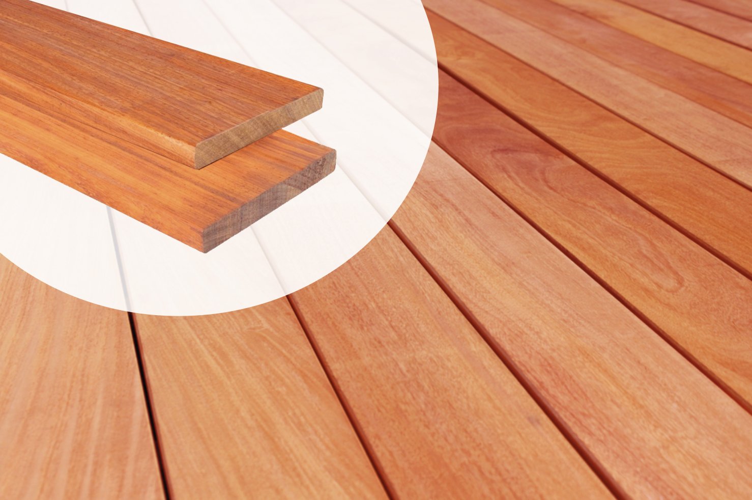 Vlonderplank Padouk hardhout 2.1 x 14.5 cm glad geschaafd