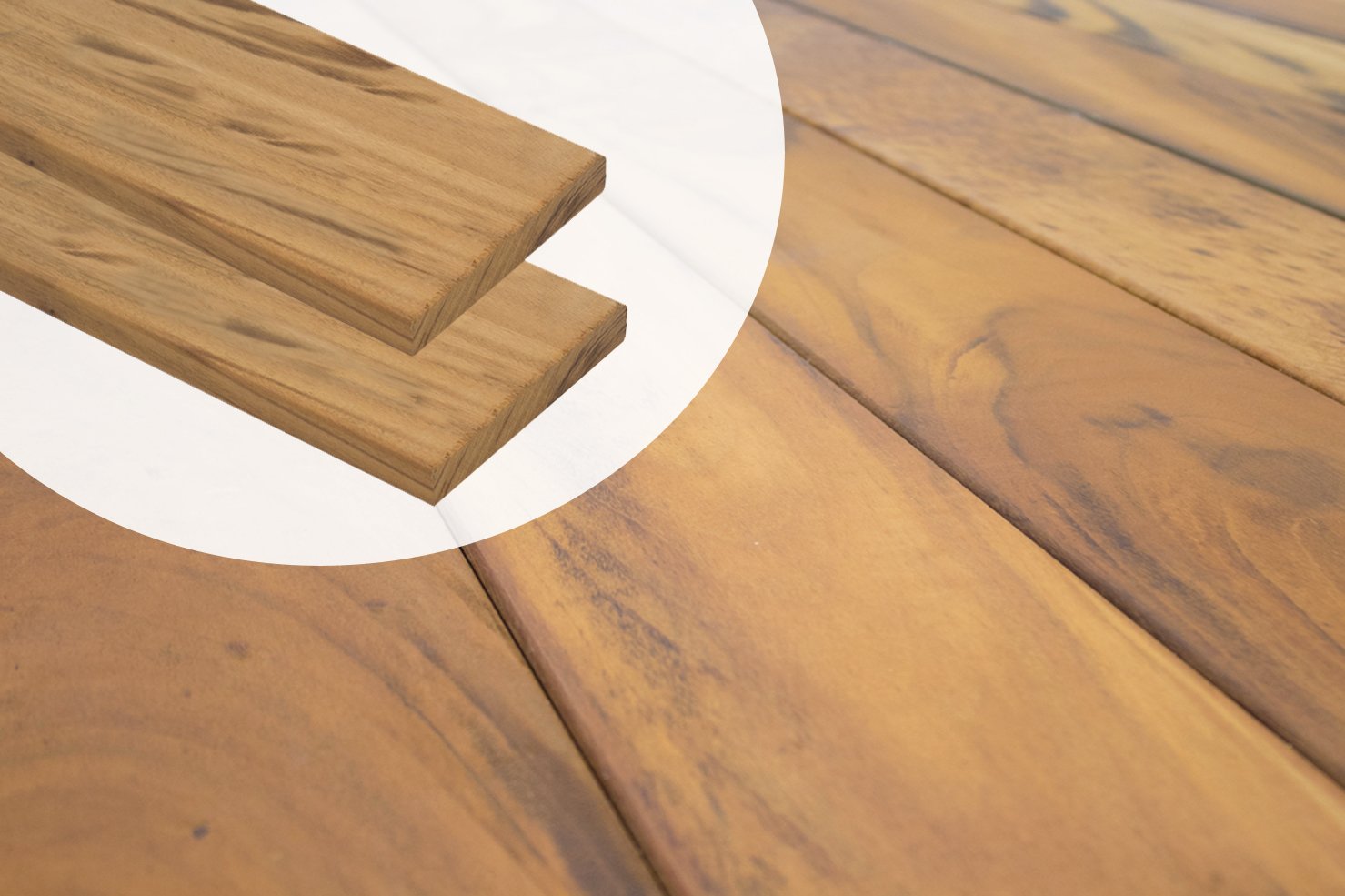Vlonderplank Tigerwood Hardhout 2.1 x 14.5 cm Geschaafd/Gedroogd Premium FAS