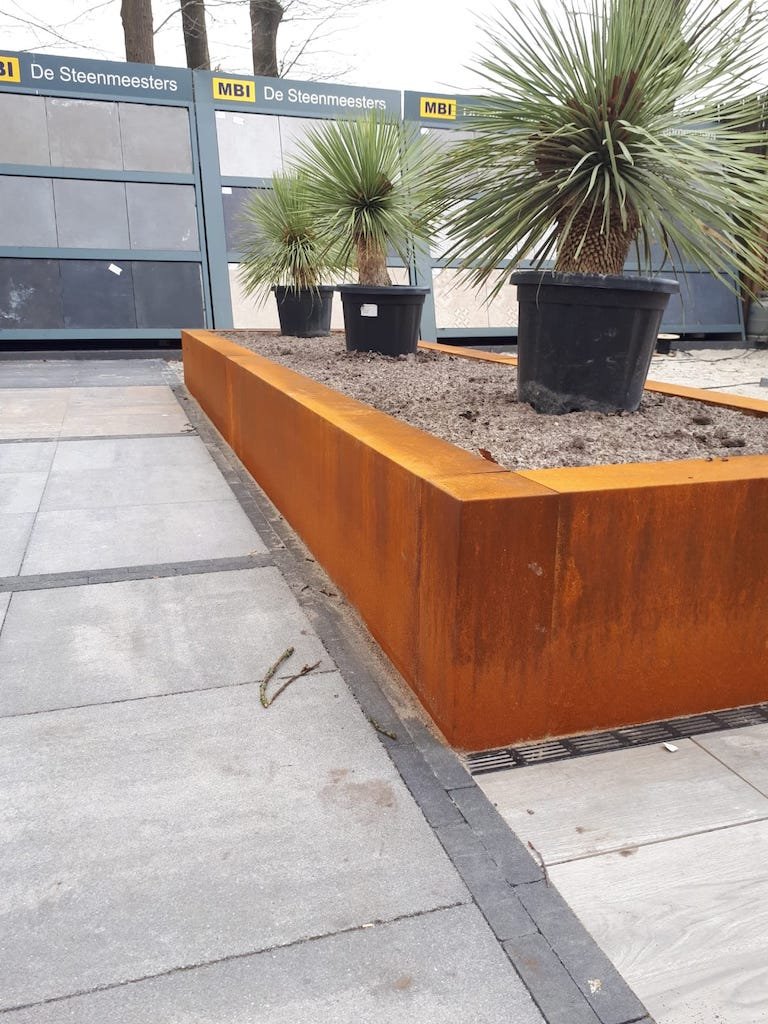 Betotop 15-43 Cortenstaal Hoekstuk – Voor 15x15cm stapelblokken