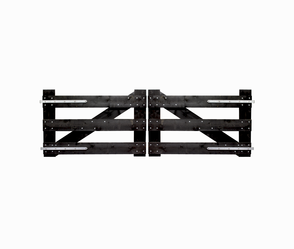 Inrijpoort Zwart Gespoten Grenen Geschaafd 300x110cm