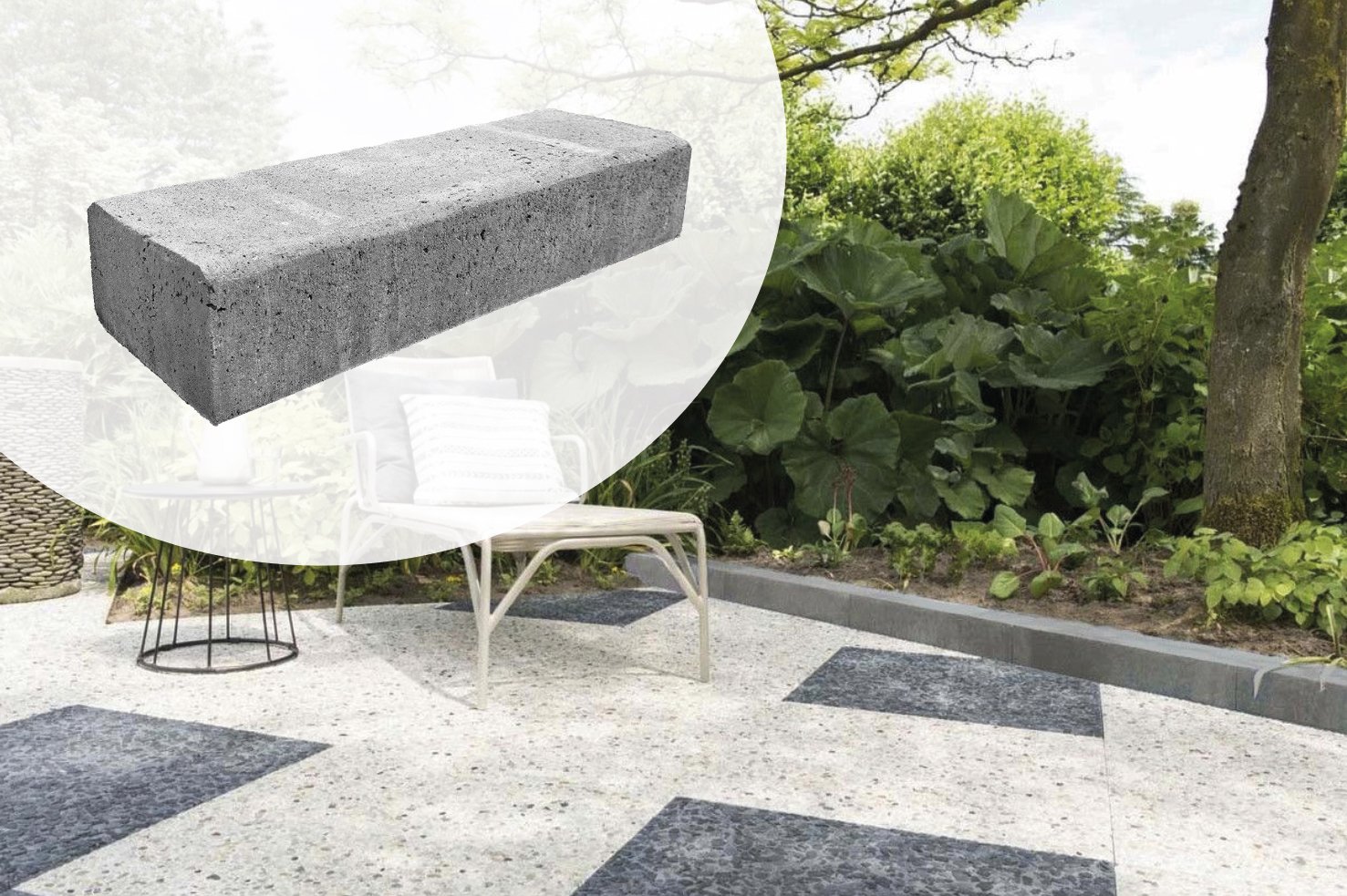 Retro Betonbiels Gardenlux 60x20x12cm – Grijs